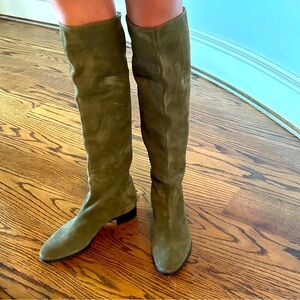SANTONI Olive Green Knee-High Women's Boots Size 40🌸